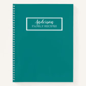 Carnet Personnaliser couleur solide turquoise (Devant)