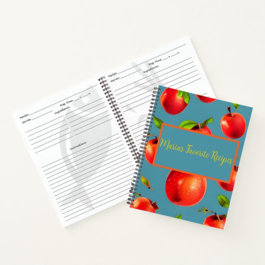 Carnet Personnaliser Crisp Red Apples Motif Recette (Intérieur)