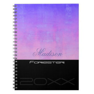Carnet Personnaliser élégant bleu violet rose noir