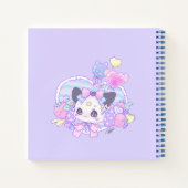 Carnet Personnaliser - kawaii mignon lapin chaton, violet (Dos)