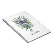 Carnet Personnaliser Lavande Purple Fleurs Eucalyptus (Côté Droit)