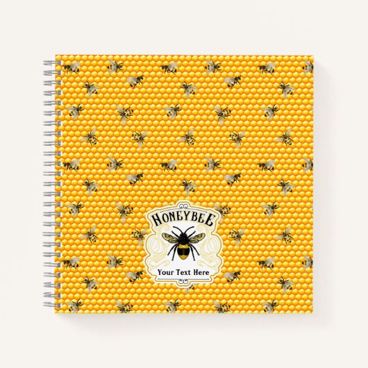 Carnet Personnaliser les abeilles de miel (Devant)