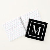 Carnet Personnaliser monogramme noir blanc | Tout arrière (Intérieur)