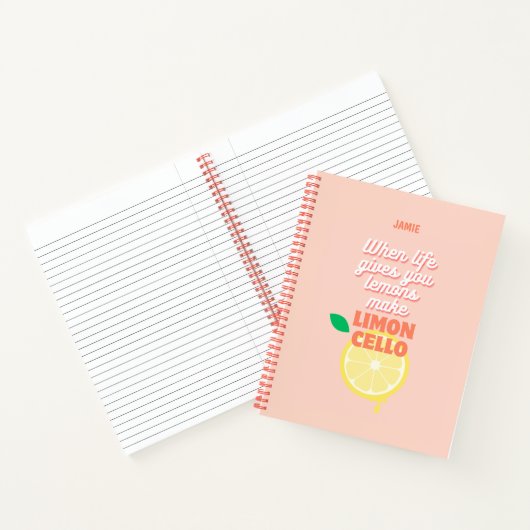 Carnet Personnaliser Peach Moderne Citron Limoncello Ital (Intérieur)