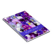 Carnet Personnaliser Purple Bleu Blanc Floral Fleurs Pans (Côté Droit)
