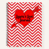 Carnet Personnaliser Red Chevron Arrow Heart Valentines D (Devant)