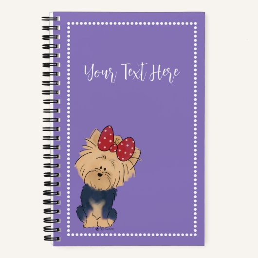 Carnet Personnaliser Sweet Yorkie avec Bow Custom (Recto)