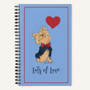 Carnet Personnaliser Texte Yorkie Bow Cravate et Coeur pe