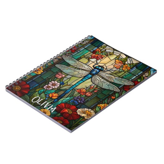 Carnet Personnalisez la libellule de saumons d'art nouvea (Côté gauche)