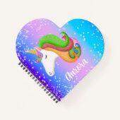 Carnet Personnalisez la Parties scintillant Unicorne colo (Devant)