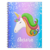 Carnet Personnalisez la Parties scintillant Unicorne colo (Devant)