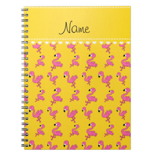 Carnet Personnalisez les flamants roses jaunes nommés