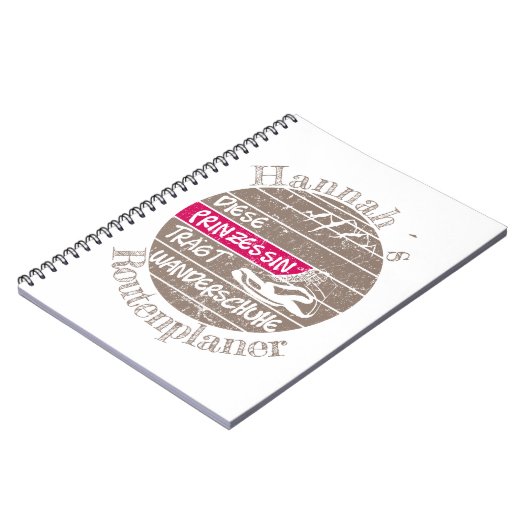 Carnet Personnalisierbar Nom Prinzessin Wanderschuhe (Côté gauche)