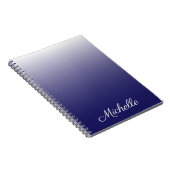 Carnet Personnalized gradient ombre navy blue (Côté Droit)