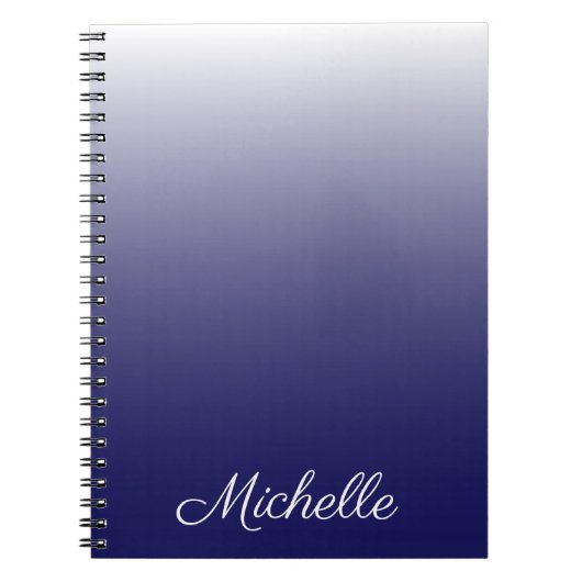 Carnet Personnalized gradient ombre navy blue (Devant)