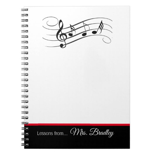 Carnet Personnel de musique et notes Bloc-notes, professe (Devant)