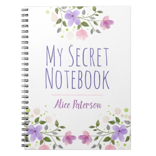 Carnet personnel privé avec des fleurs (Devant)