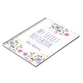 Carnet personnel privé avec fleurs (Côté gauche)