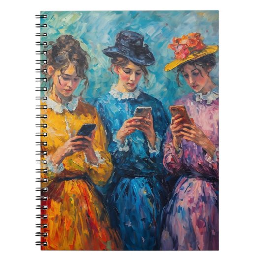 Carnet Personnes du 19e siècle utilisant des smartphones (Devant)