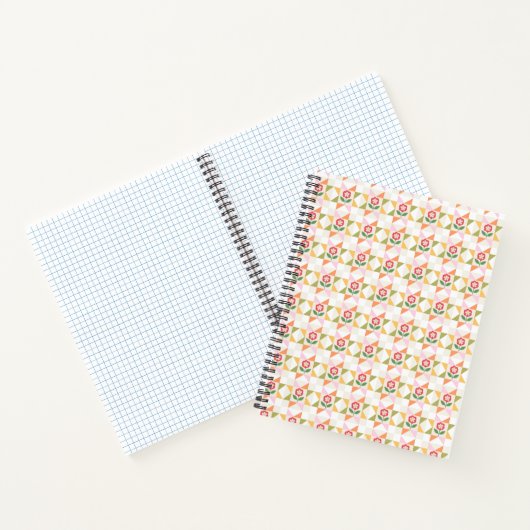 Carnet Pet bloc de fleurs rouges en patchwork (Intérieur)
