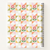 Carnet Pet bloc de fleurs rouges en patchwork (Dos)