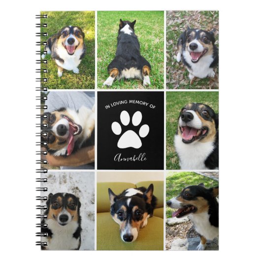 Carnet Pet Memorial Custom Chien 8 Photo Collage (Devant)
