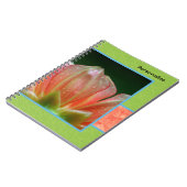 Carnet Pétales À Fleurs Oranges Tendance Avec Nom (Côté gauche)