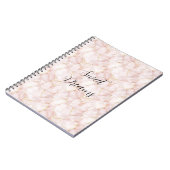 Carnet Pétales de rose florale rose blush or (Côté gauche)