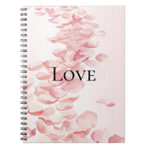 Carnet Pétales de rose rose rose pâle romantique