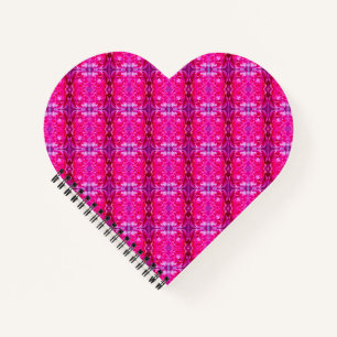 Carnet Pétales de rose rose vibre motif floral coeur