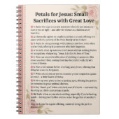 Carnet Pétales de Saint-Thérèse pour le Sacrifice catholi (Devant)