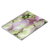 Carnet Pétales d'hydrangée rose et blanc antique (Côté gauche)