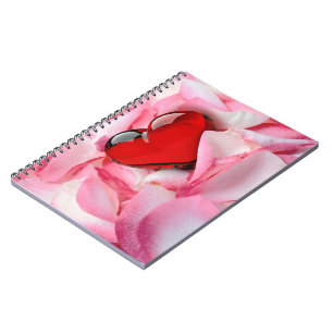 Carnet Pétales Roses en verre rouge