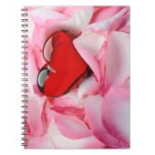 Carnet Pétales Roses en verre rouge (Devant)