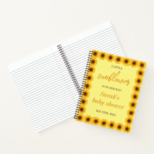 Carnet Petit Baby shower Fille Fleur De Tournesol (Intérieur)