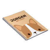Carnet Petit Chien Corgi mignon avec nom personnalisé (Côté Droit)
