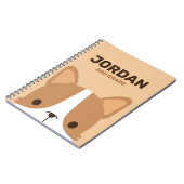 Carnet Petit Chien Corgi mignon avec nom personnalisé (Côté gauche)