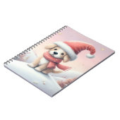 Carnet Petit chiot de Noël en chapeau santa (Côté gauche)