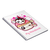 Carnet Petit gâteau de crâne de Kawaii avec des étoiles (Côté Droit)