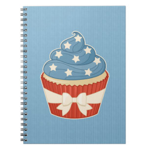 Carnet Petit gâteau patriotique sur les rayures bleues