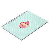 Carnet Petit gâteau rose de Kawaii et pois bleu en bon (Côté gauche)