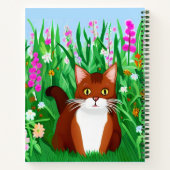 Carnet Petit gingembre Kitty Brown dans un champ de fleur (Dos)