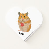Carnet Petit Hamster mignon tenant le coeur modifiable (Dos)