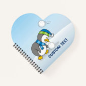 Carnet Petit manchot qui attrape une boule de neige (Devant)