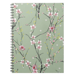 Carnet petit motif de fleurs rouge et jaune sur dossier v