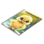 Carnet Petit oiseau doux prés jaune fleurs (Côté gauche)