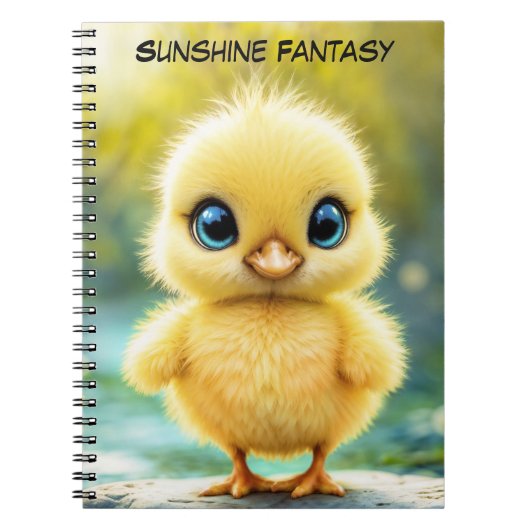 Carnet Petit oiseau doux prés jaune fleurs (Devant)