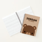 Carnet Petit ours Brown mignon avec nom personnalisé (Intérieur)