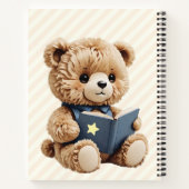 Carnet Petit ours lecteur à rayures (Dos)