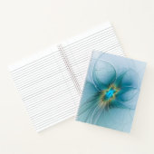 Carnet Petite Beauté Moderne Bleu Or Fractal Art Flower (Intérieur)
